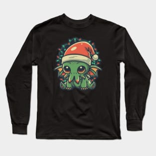 Chibi Christmas Cthulhu Long Sleeve T-Shirt